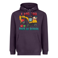 Plum i dig 100 days of school excavator Heavyweight Hoodie - MaliasSmallBusiness