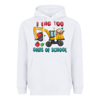 White i dig 100 days of school excavator Heavyweight Hoodie - MaliasSmallBusiness