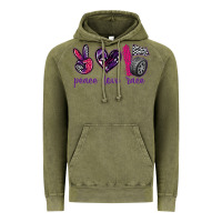 Vintage Olive peace love race Vintage Hoodie - texasbilliewilder