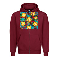 Burgundy softball Zipper Hoodie - Artiststas