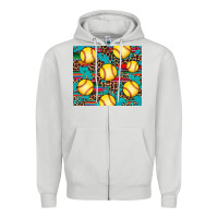 Dove Grey softball Zipper Hoodie - Artiststas