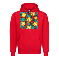 Red softball Zipper Hoodie - Artiststas