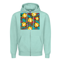 Seafoam softball Zipper Hoodie - Artiststas