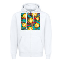 White softball Zipper Hoodie - Artiststas