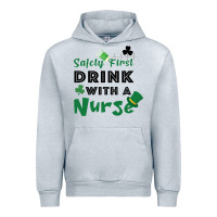 Heather Grey Safety First Drink With A Nurse Urban Hoodie - Bettercallsaul