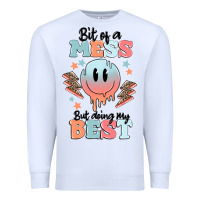 White bit of a mess but doing my best Premium Sweatshirt - MaliasSmallBusiness