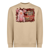 Mushroom all i want for christmas is a pig sitting pig Heavyweight Sweatshirt - RanaPortraitStore
