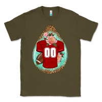 Army Green american football and western roses teardrop Classic Tee - BundleAndBundleShop