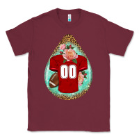 Burgundy american football and western roses teardrop Classic Tee - BundleAndBundleShop