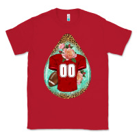 Red american football and western roses teardrop Classic Tee - BundleAndBundleShop