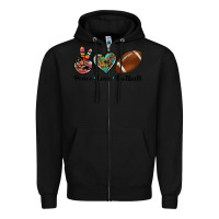 Black peace love football Zipper Hoodie - Artiststas