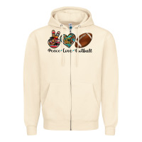 Sandshell peace love football Zipper Hoodie - Artiststas