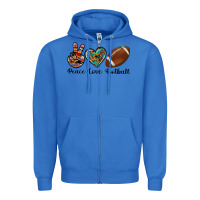 True Royal peace love football Zipper Hoodie - Artiststas