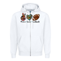 White peace love football Zipper Hoodie - Artiststas