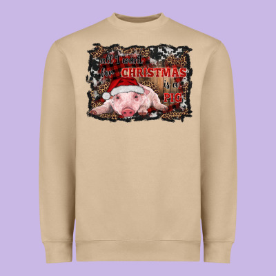 All I Want For Christmas Is A Pig Baby Heavyweight Sweatshirt Designed By Ranaportraitstore