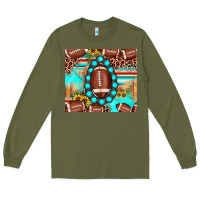 Army Green football leopard turquoise gemstone sunflower Long Sleeve Tee - JahusDesignShop
