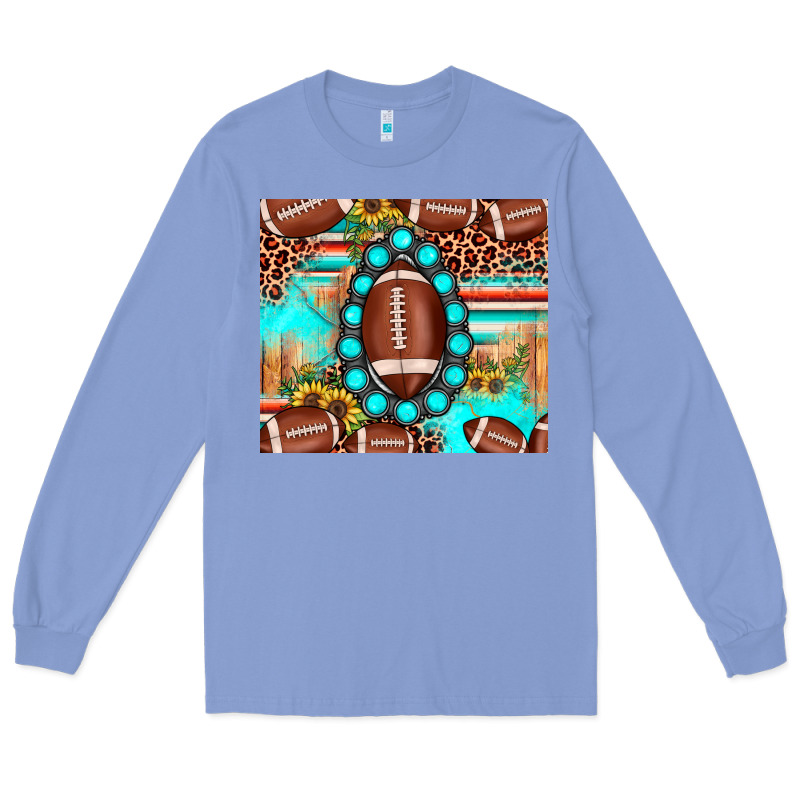 Football Leopard Turquoise Gemstone Sunflower Long Sleeve Tee by JahusDesignShop | Teevron
