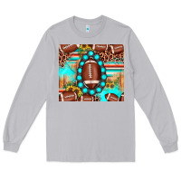Moon Dust football leopard turquoise gemstone sunflower Long Sleeve Tee - JahusDesignShop