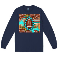 Navy football leopard turquoise gemstone sunflower Long Sleeve Tee - JahusDesignShop