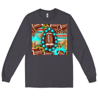 Smoke football leopard turquoise gemstone sunflower Long Sleeve Tee - JahusDesignShop