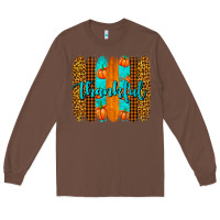 Chestnut thankful brushstrokes Long Sleeve Tee - AdoDesignShop