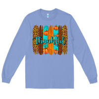 Colony Blue thankful brushstrokes Long Sleeve Tee - AdoDesignShop