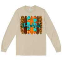 Mushroom thankful brushstrokes Long Sleeve Tee - AdoDesignShop