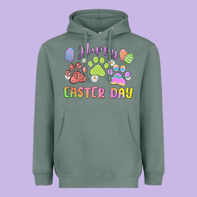 Happy Easter Day Paws Heavyweight Hoodie Designed By Maliassmallbusiness