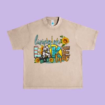 Living On Lake Time Urban Heavy Tee Designed By Hra Design Shop