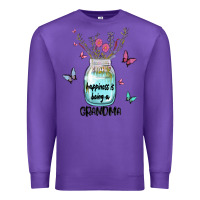 Purple grandma preview costom name Premium Sweatshirt - MaliasSmallBusiness
