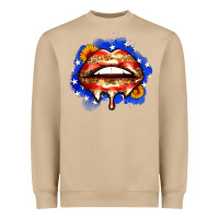 Mushroom leopard american flag lips Heavyweight Sweatshirt - Zillion Design Studio