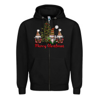 Black merry christmas with gnomes Zipper Hoodie - AdoDesignShop