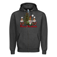 Charcoal Heather merry christmas with gnomes Zipper Hoodie - AdoDesignShop