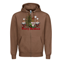 Chestnut merry christmas with gnomes Zipper Hoodie - AdoDesignShop
