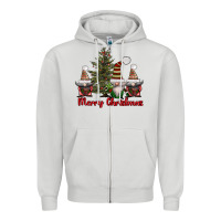 Dove Grey merry christmas with gnomes Zipper Hoodie - AdoDesignShop
