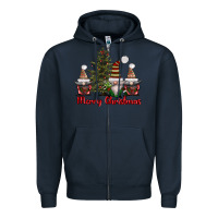 Navy merry christmas with gnomes Zipper Hoodie - AdoDesignShop
