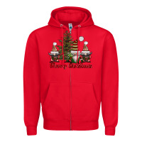 Red merry christmas with gnomes Zipper Hoodie - AdoDesignShop