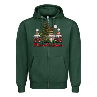 Sports Green merry christmas with gnomes Zipper Hoodie - AdoDesignShop
