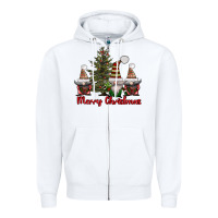 White merry christmas with gnomes Zipper Hoodie - AdoDesignShop