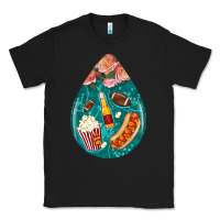 Black american football and western roses teardrop Classic Tee - BundleAndBundleShop