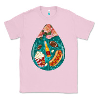 Bubblegum Pink american football and western roses teardrop Classic Tee - BundleAndBundleShop