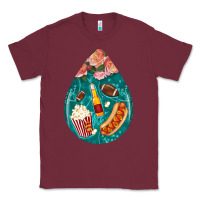Burgundy american football and western roses teardrop Classic Tee - BundleAndBundleShop