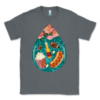 Charcoal Heather american football and western roses teardrop Classic Tee - BundleAndBundleShop