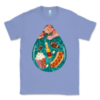 Colony Blue american football and western roses teardrop Classic Tee - BundleAndBundleShop