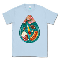 Dusty Blue american football and western roses teardrop Classic Tee - BundleAndBundleShop