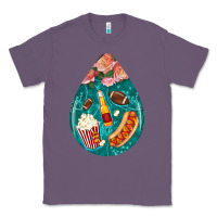 Lavender american football and western roses teardrop Classic Tee - BundleAndBundleShop