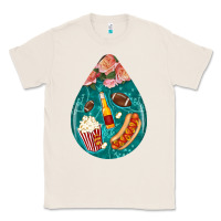 Natural american football and western roses teardrop Classic Tee - BundleAndBundleShop
