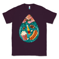 Plum american football and western roses teardrop Classic Tee - BundleAndBundleShop