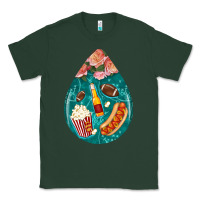Sports Green american football and western roses teardrop Classic Tee - BundleAndBundleShop