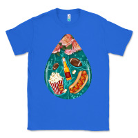True Royal american football and western roses teardrop Classic Tee - BundleAndBundleShop